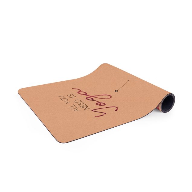 large floor mat Text All You Need Is Yoga Red