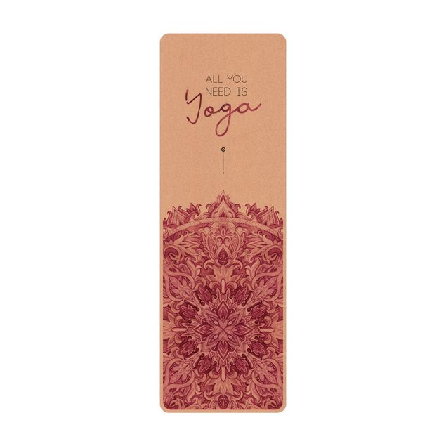 Yoga mat - Text All You Need Is Yoga Red
