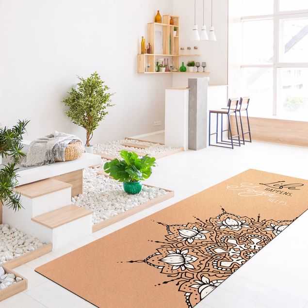 Modern rugs Text Life Happens Yoga Helps
