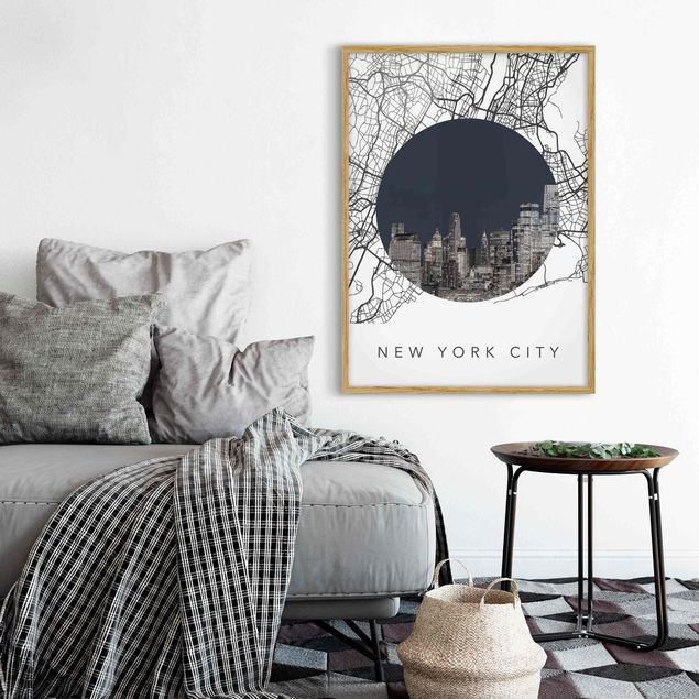Framed poster - Map Collage New York City