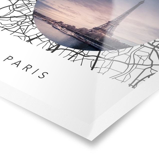Poster - Map Collage Paris