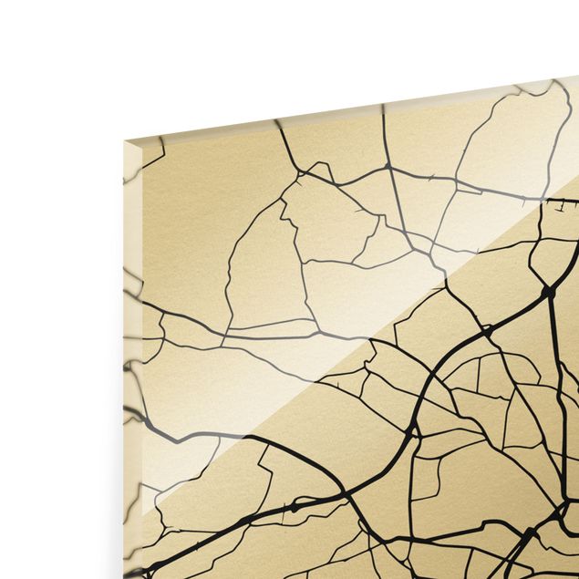 Glass print - Dresden City Map - Classic - Portrait format