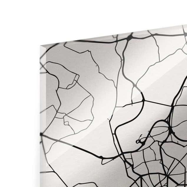 Glass print - Dusseldorf City Map - Classic - Portrait format