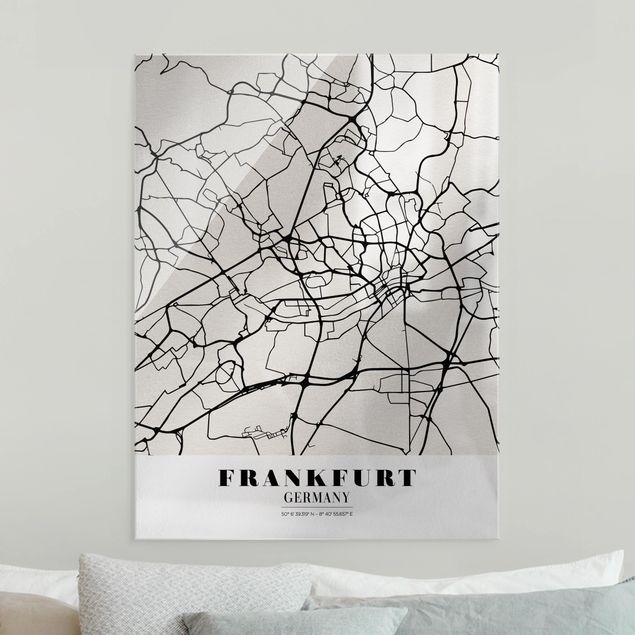 Glass print - Frankfurt City City Map - Classical