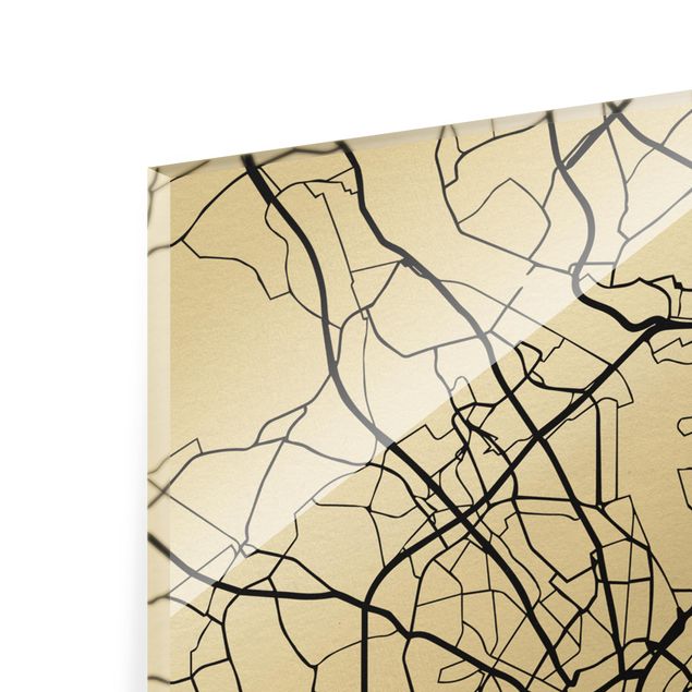 Glass print - Cologne City Map - Classic - Portrait format
