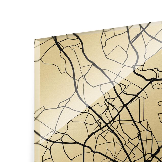 Glass print - Cologne City Map - Classic