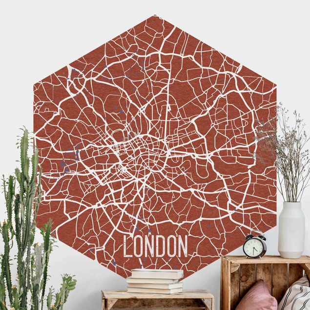 Hexagonal wallpapers City Map London - Retro
