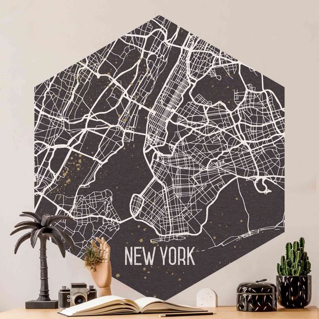 Wallpapers City Map New York- Retro