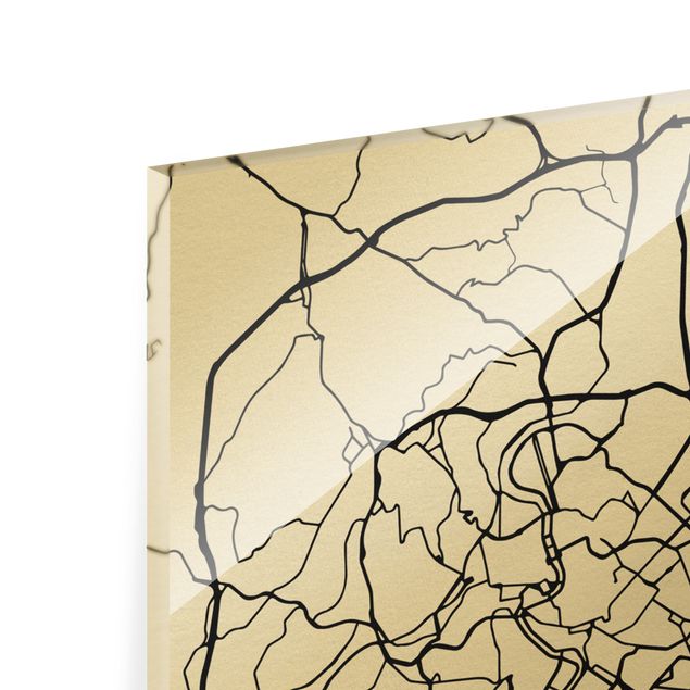 Glass print - Rome City Map - Classic - Portrait format