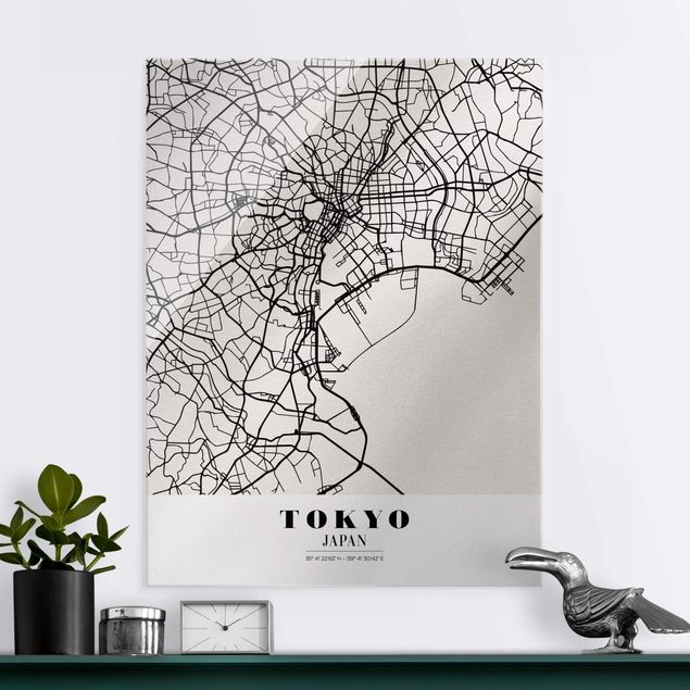 Glas Magnettafel Tokyo City Map - Classic