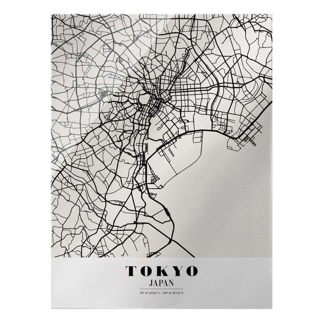 Glass print - Tokyo City Map - Classic