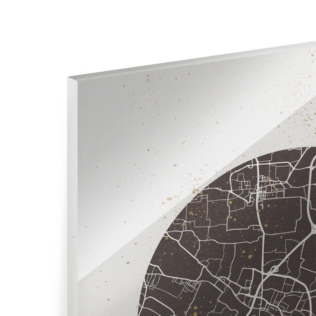 Glass print - Venice City Map - Retro