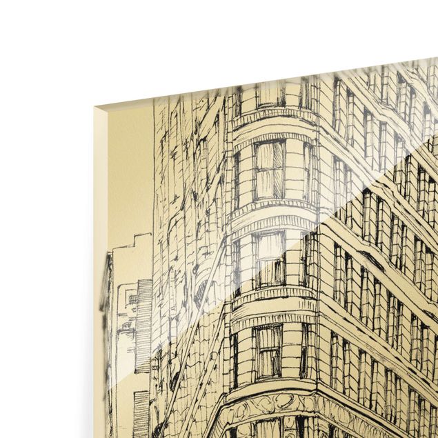 Glass print - City Study - Flatiron Building - Portrait format