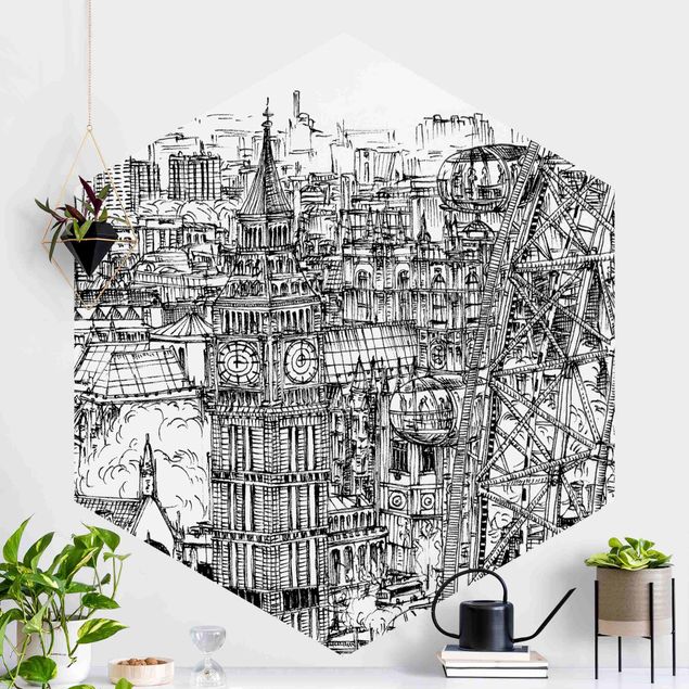 Hexagonal wallpapers City Study - London Eye