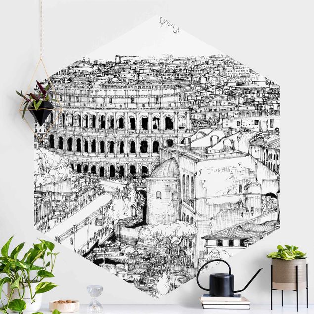 Hexagonal wallpapers City Study - Rome