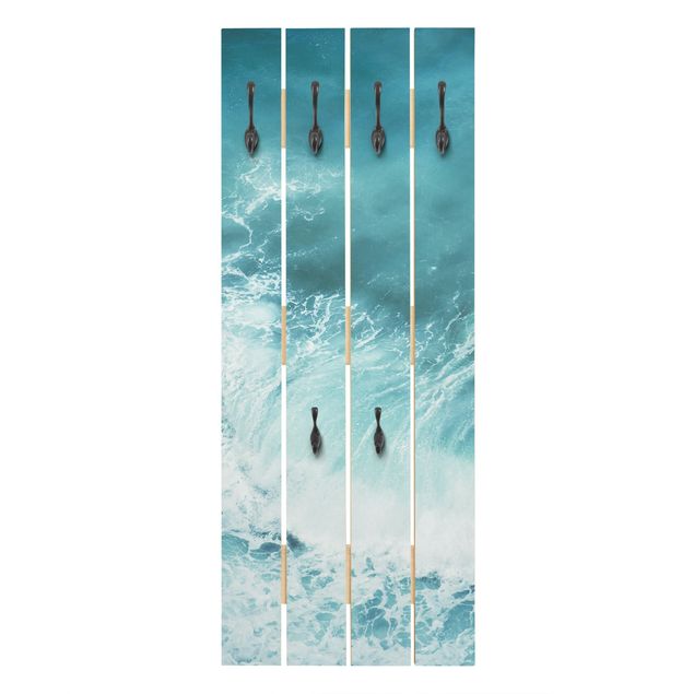 Wooden coat rack - The Ocean's Force