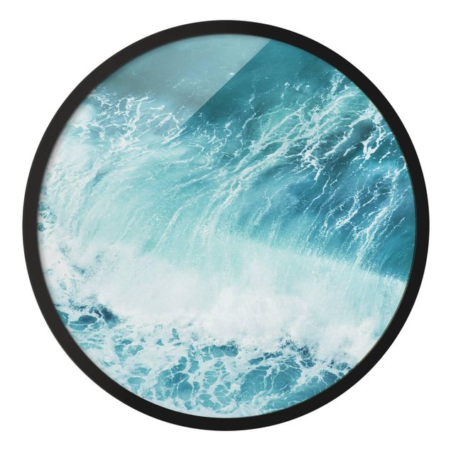 Circular framed print - The Ocean's Force