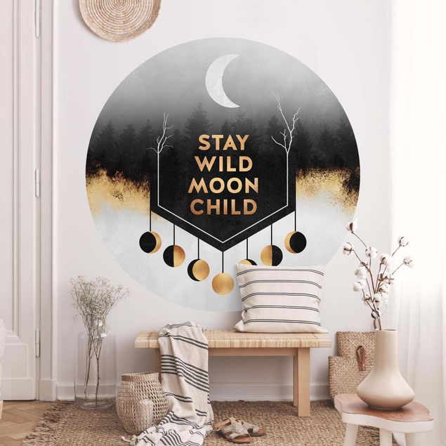 Self-adhesive round wallpaper - Stay Wild Moon Child