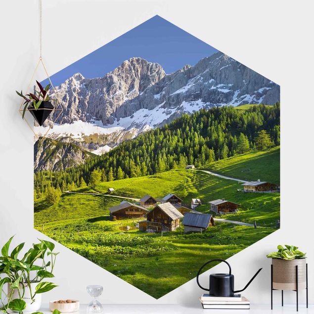 Hexagonal wallpapers Styria Alpine Meadow