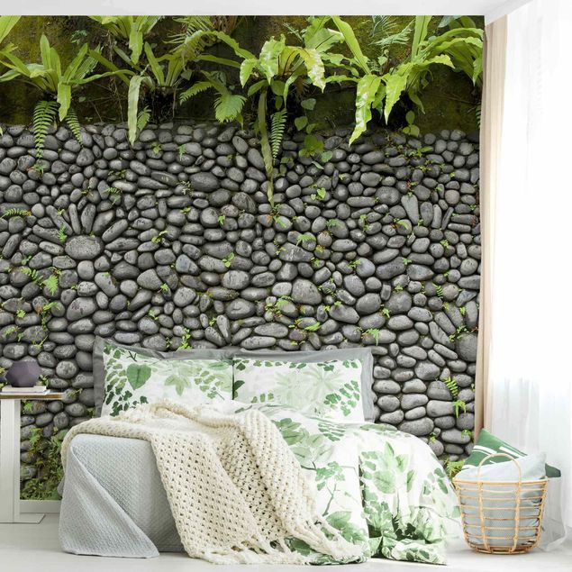 Wallpapers Stone Wall With Plants