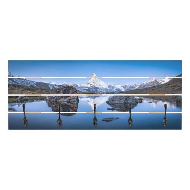 Wooden coat rack - Stellisee Lake In Front Of The Matterhorn