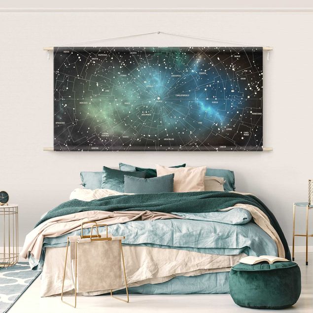 extra large wall tapestry Stellar Constellation Map Galactic Nebula