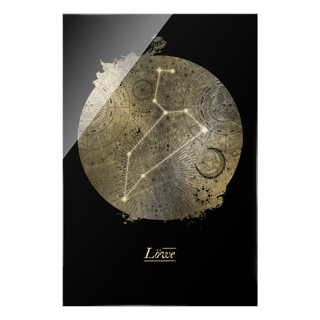 Glass print - Zodiac Sign Leo Silver - Portrait format