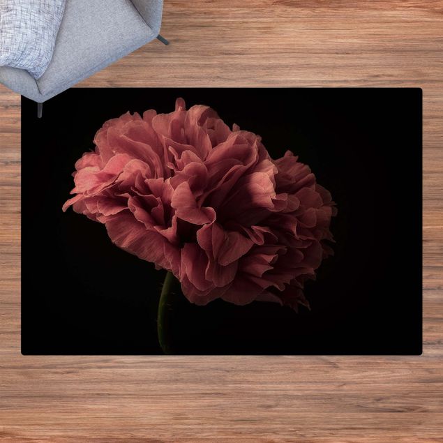 modern area rugs Proud Peony In Front Of Black