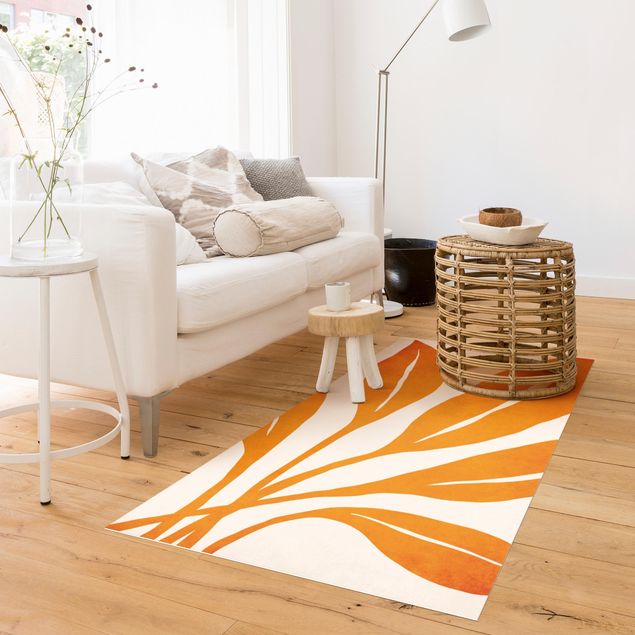 modern area rugs Radiant Leaves In Orange
