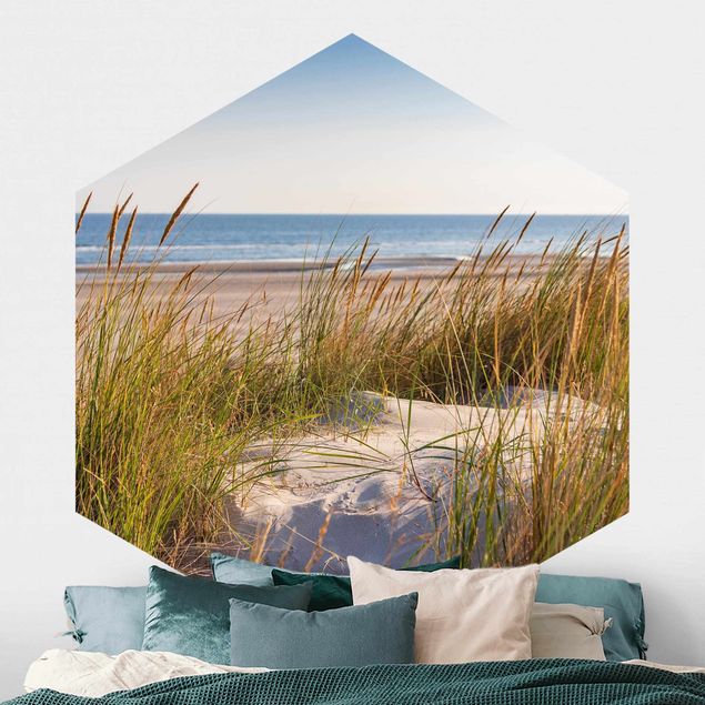 Self-adhesive hexagonal wall mural Beach Dune At The Sea