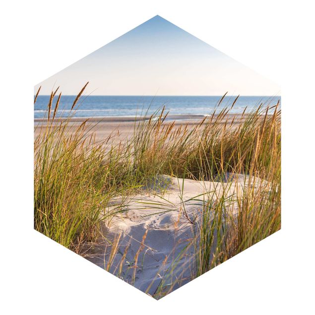 Self-adhesive hexagonal pattern wallpaper - Beach Dune At The Sea
