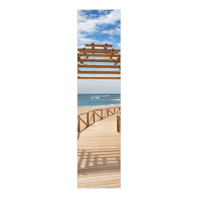 Sliding panel curtains set - Beach Path To The Sea In Andalusia