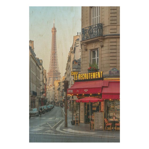 Wood print - Streets Of Paris