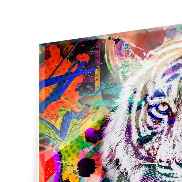 Glass print - Street Art Tiger