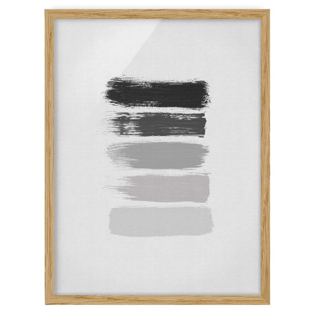 Framed poster - Stripes in Black And Grey