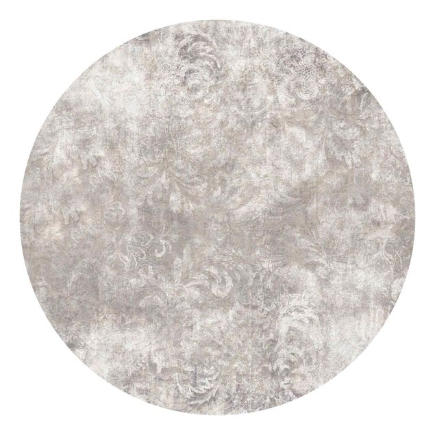 Self-adhesive round wallpaper - Textured Surface with Ornaments