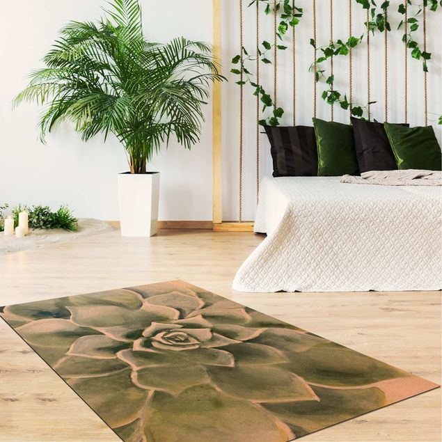 floral area rugs Succulent Plant Watercolour Dark