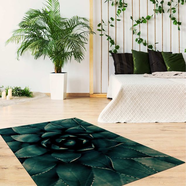 teal rugs for living room Succulent Petrol II