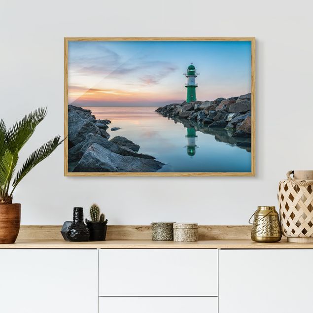 Framed poster - Sunset at the Lighthouse