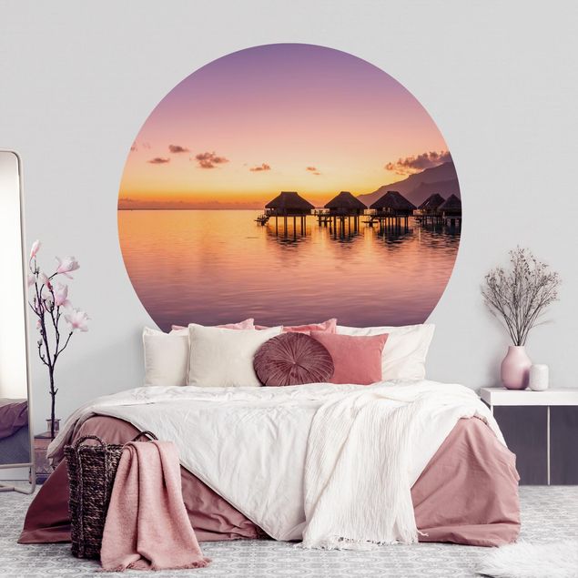 Self-adhesive round wallpaper - Sunset Dream