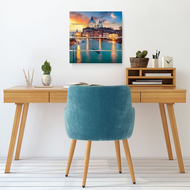 Print on wood - Sunset in Venice