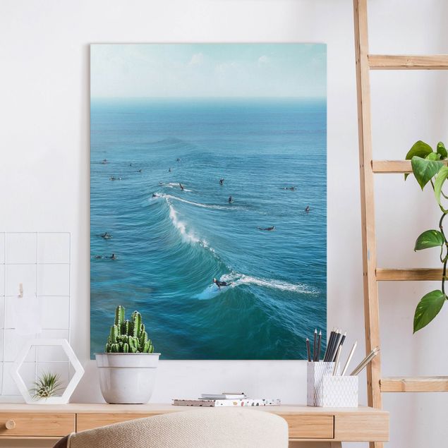 Canvas print - Surfer At Huntington Beach - Portrait format 3:4