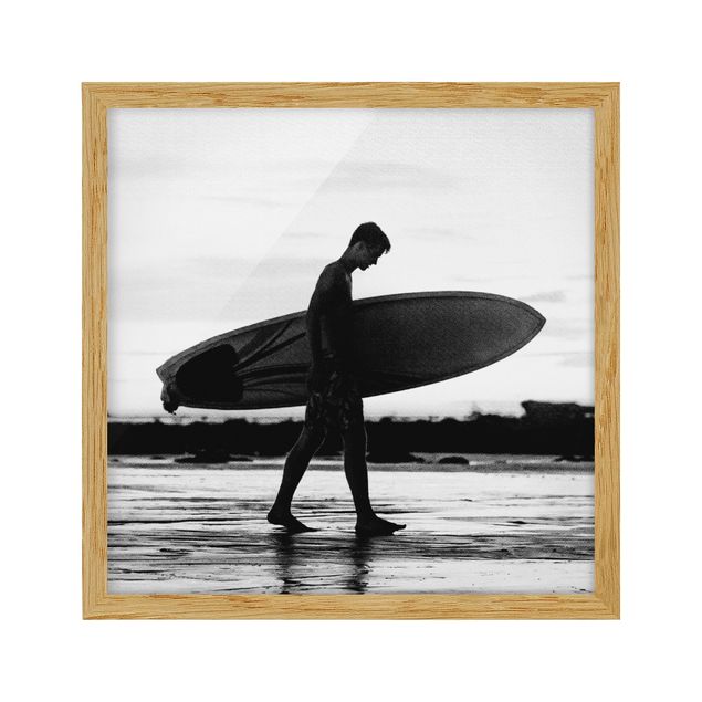 Framed poster - Shadow Surfer Boy In Profile