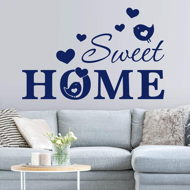 Family wall art stickers Sweet Home birds