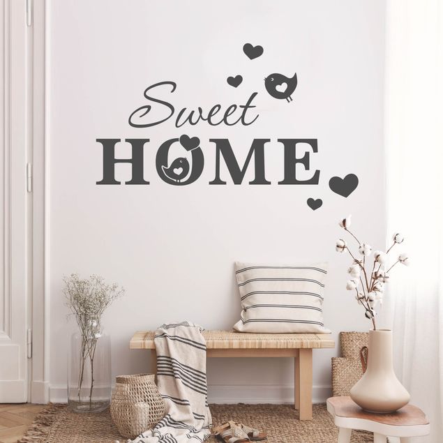 Wall decals quotes Sweet Home birds