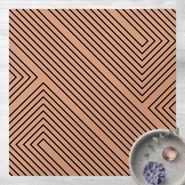 modern area rugs Symmetrical Geometry Of Black Lines