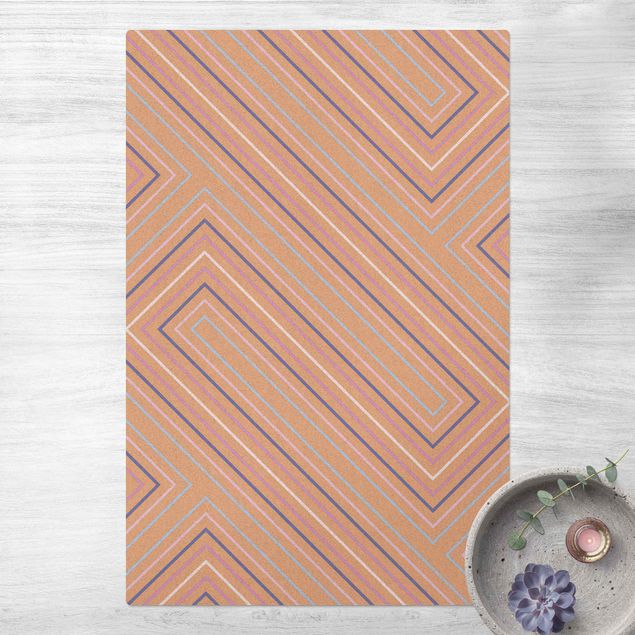 contemporary rugs Symmetrical Geometry Lilac