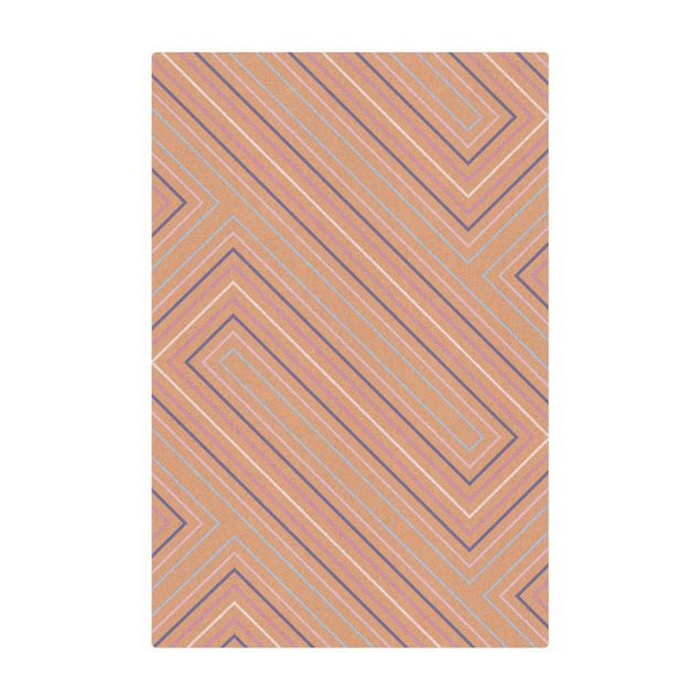 Cork mat - Symmetrical Geometry Lilac - Portrait format 2:3