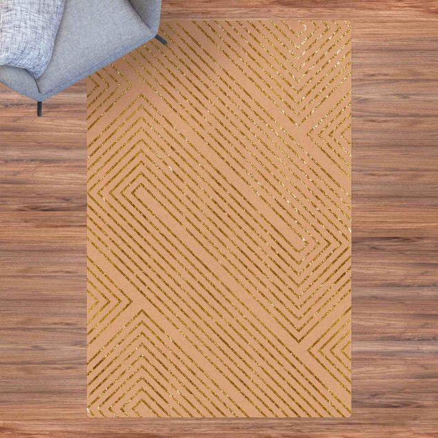 contemporary rugs Symmetrical Geometry Gold
