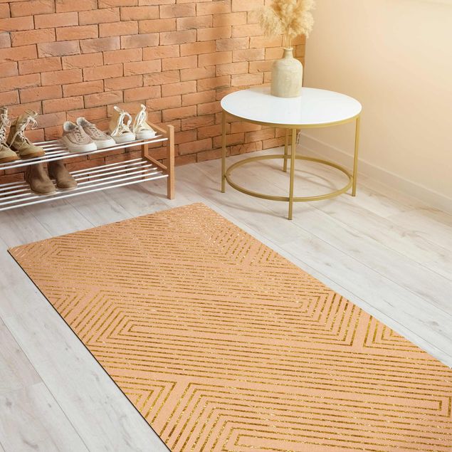 gold rugs for living room Symmetrical Geometry Gold